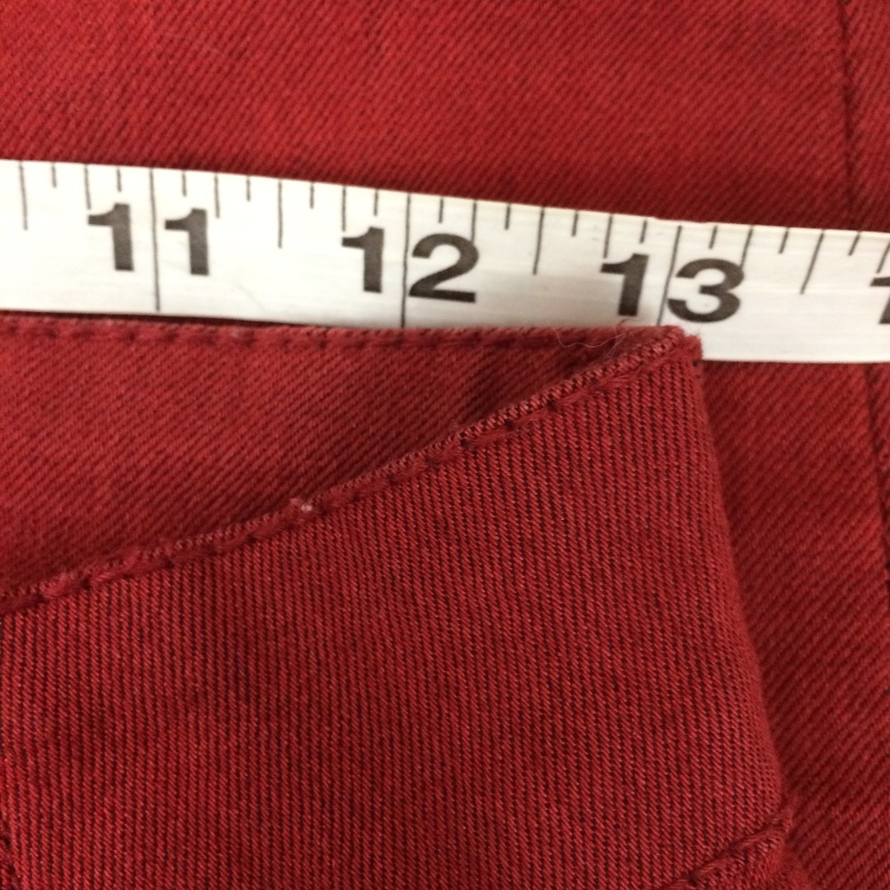Zara Basic Dept Fire Red Skinny Jeans Zipper Leg - Picture 7 of 9